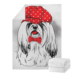 Red Cap Yorkshire Terrier Print Blanket