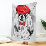 Red Cap Yorkshire Terrier Print Blanket