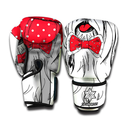 Red Cap Yorkshire Terrier Print Boxing Gloves