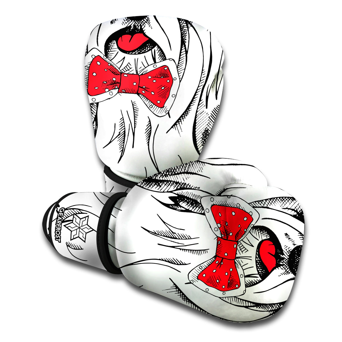 Red Cap Yorkshire Terrier Print Boxing Gloves