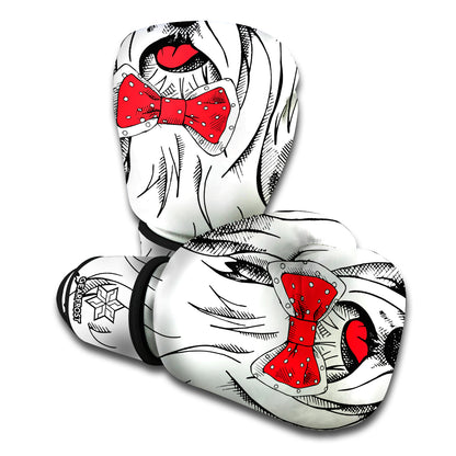 Red Cap Yorkshire Terrier Print Boxing Gloves