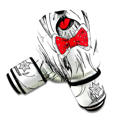Red Cap Yorkshire Terrier Print Boxing Gloves