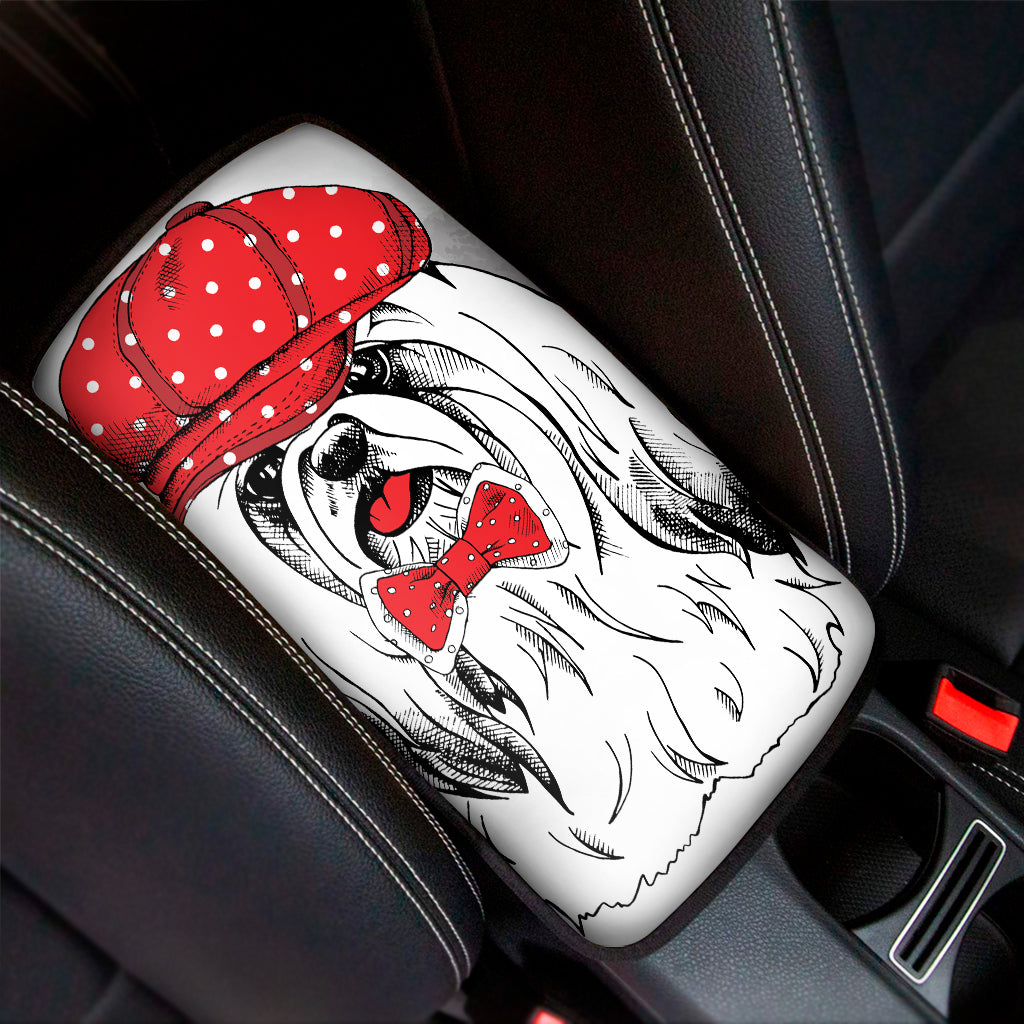Red Cap Yorkshire Terrier Print Car Center Console Cover