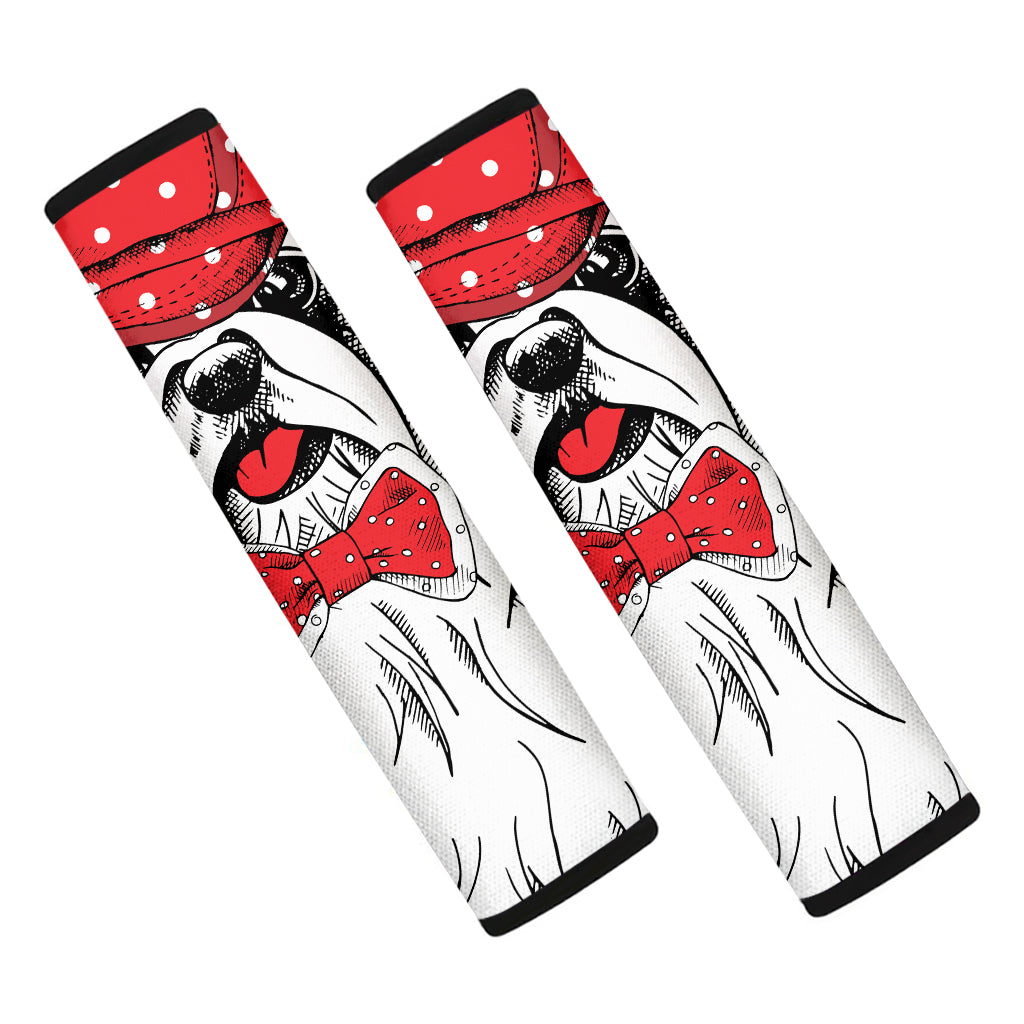 Red Cap Yorkshire Terrier Print Car Seat Belt Covers
