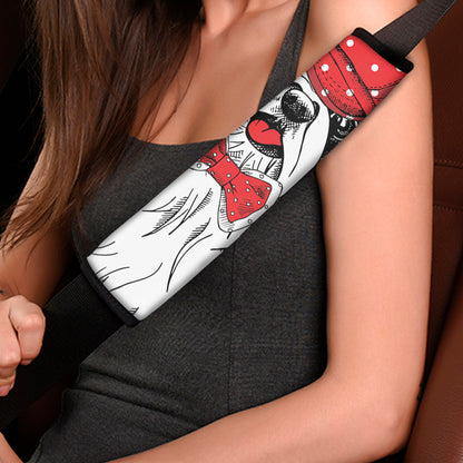 Red Cap Yorkshire Terrier Print Car Seat Belt Covers