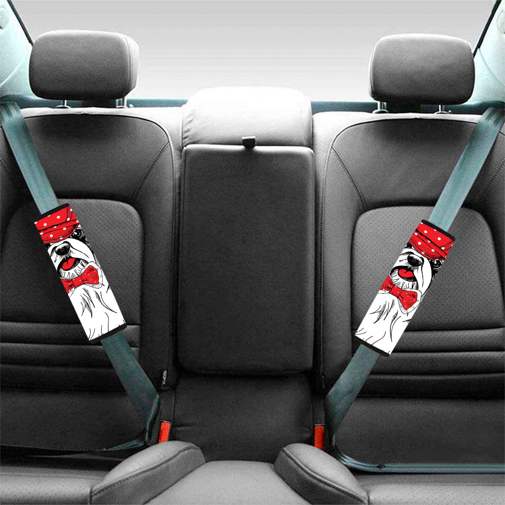 Red Cap Yorkshire Terrier Print Car Seat Belt Covers