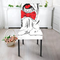 Red Cap Yorkshire Terrier Print Dining Chair Slipcover