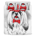 Red Cap Yorkshire Terrier Print Duvet Cover Bedding Set