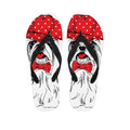 Red Cap Yorkshire Terrier Print Flip Flops