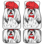Red Cap Yorkshire Terrier Print Front and Back Car Floor Mats