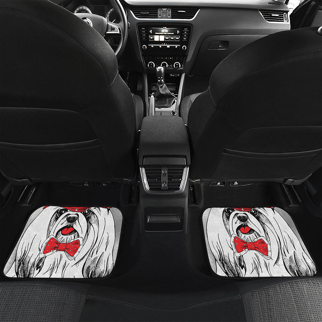 Red Cap Yorkshire Terrier Print Front and Back Car Floor Mats