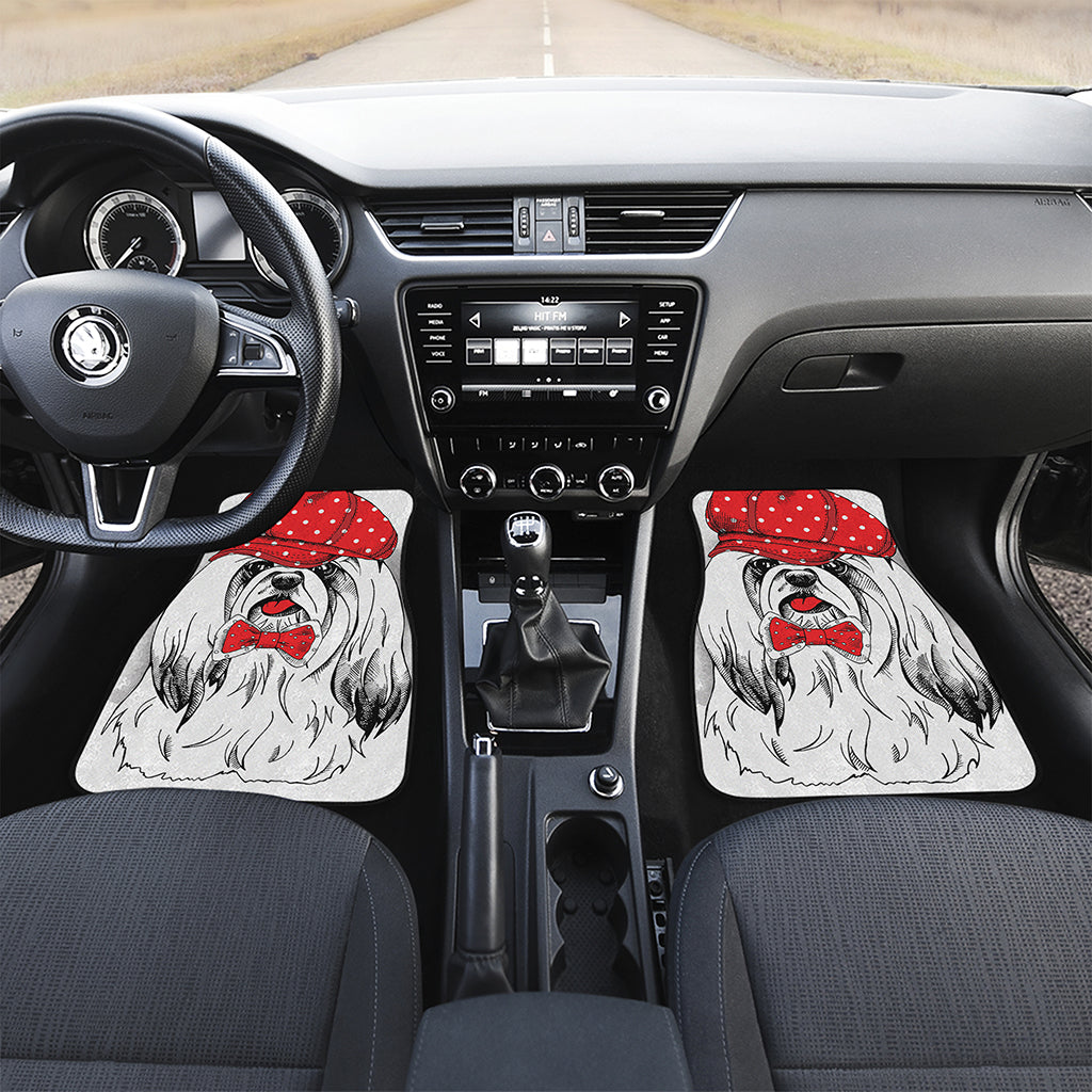Red Cap Yorkshire Terrier Print Front Car Floor Mats