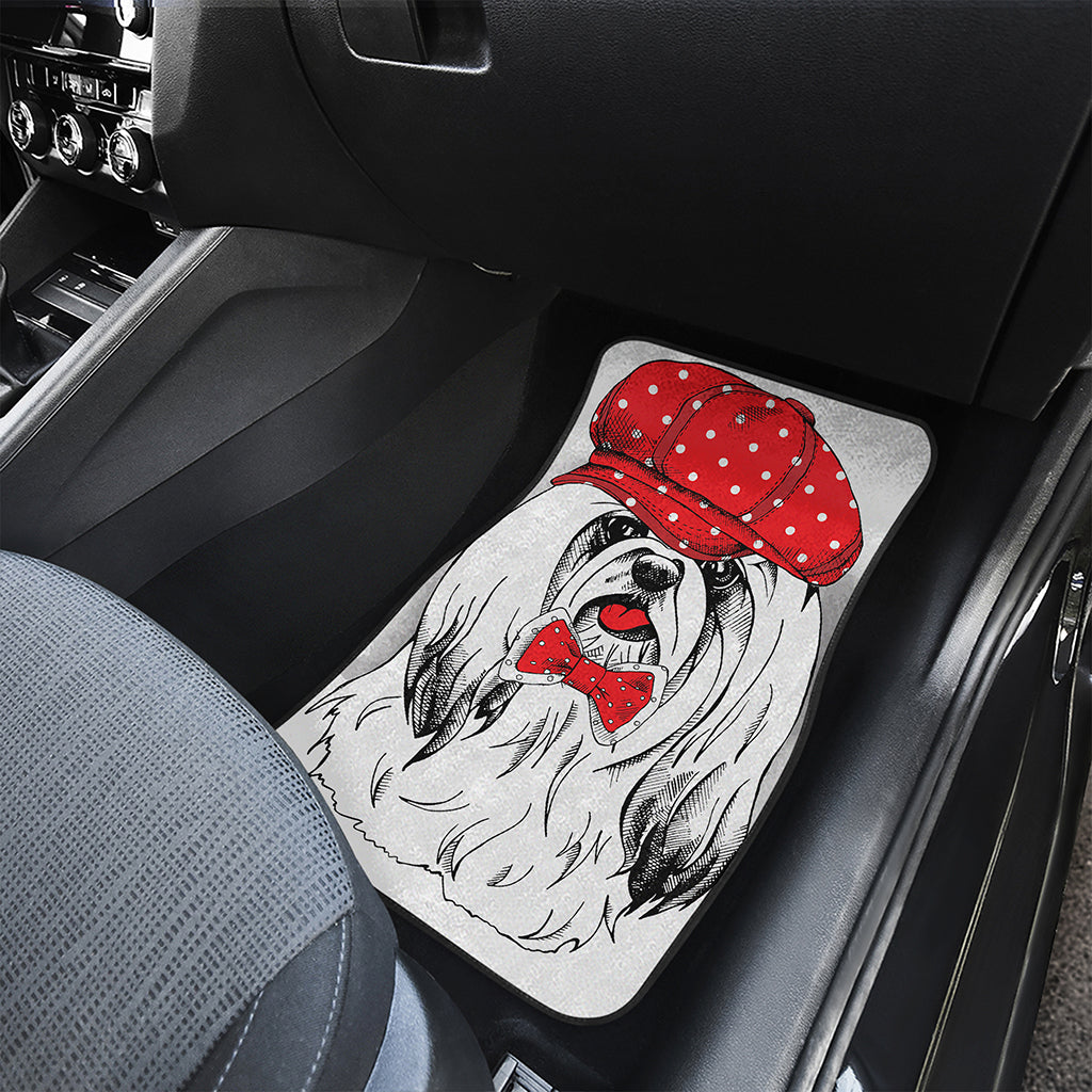 Red Cap Yorkshire Terrier Print Front Car Floor Mats