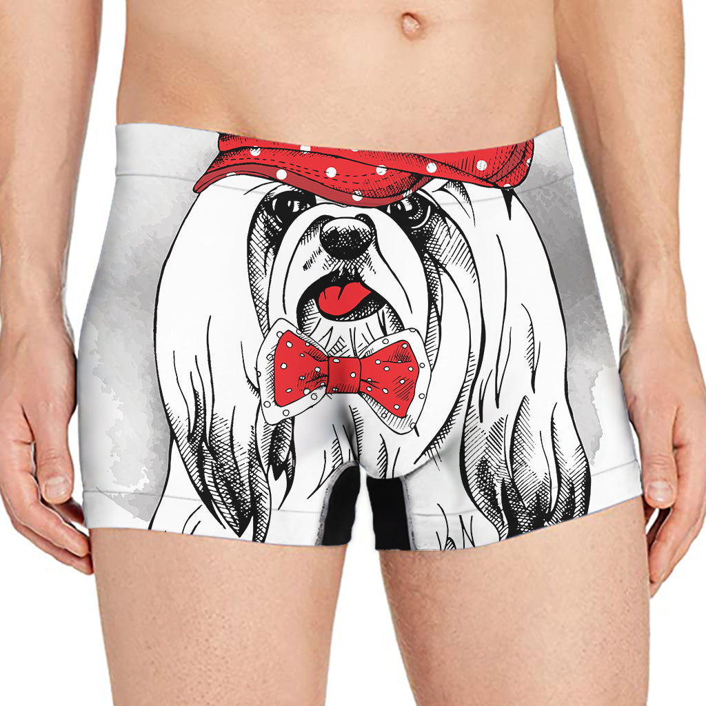 Red Cap Yorkshire Terrier Print Men's Boxer Briefs