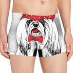 Red Cap Yorkshire Terrier Print Men's Boxer Briefs