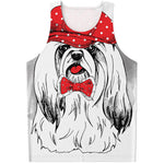 Red Cap Yorkshire Terrier Print Men's Tank Top