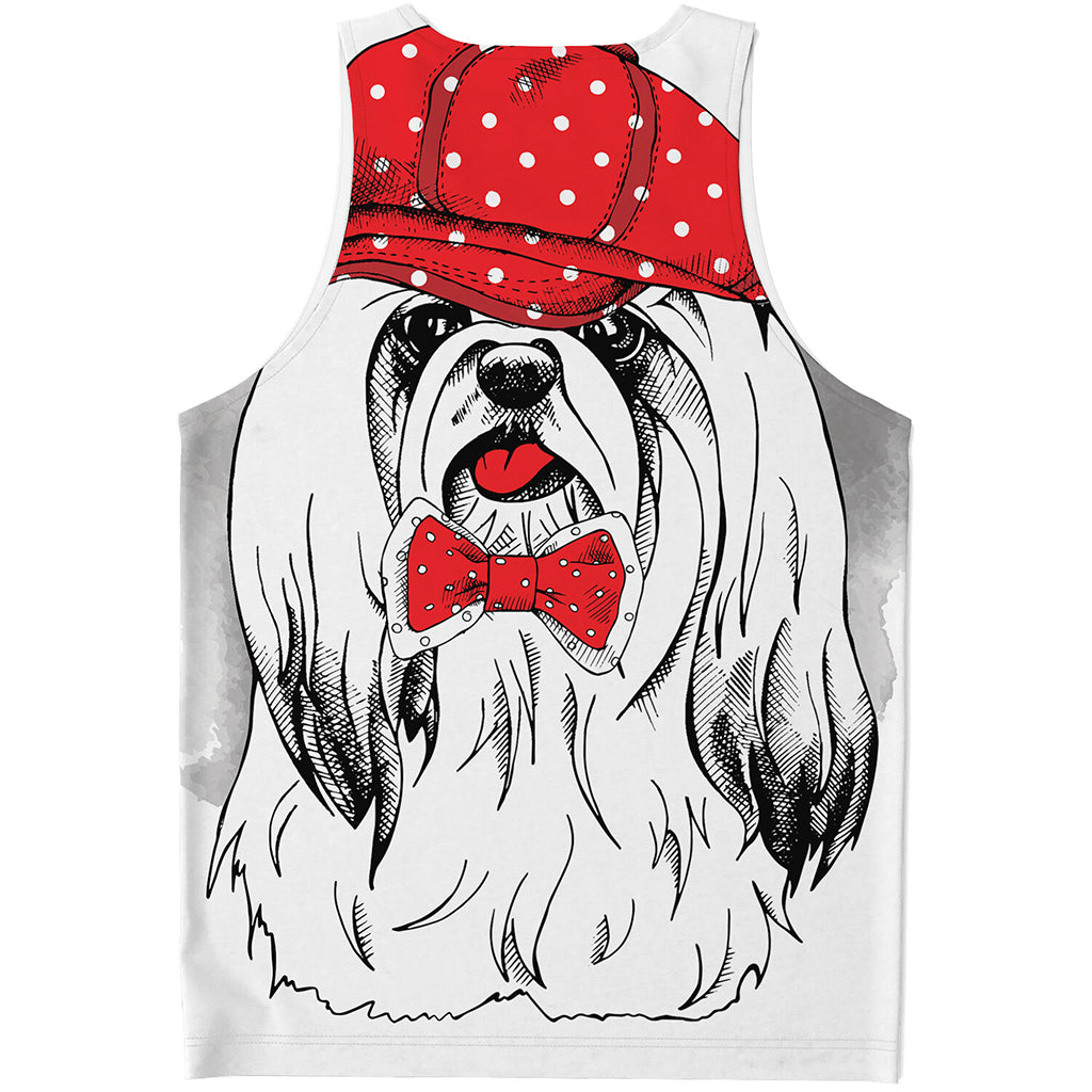 Red Cap Yorkshire Terrier Print Men's Tank Top