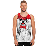 Red Cap Yorkshire Terrier Print Men's Tank Top