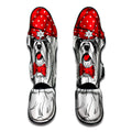 Red Cap Yorkshire Terrier Print Muay Thai Shin Guards
