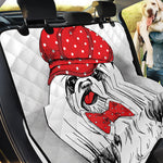 Red Cap Yorkshire Terrier Print Pet Car Back Seat Cover