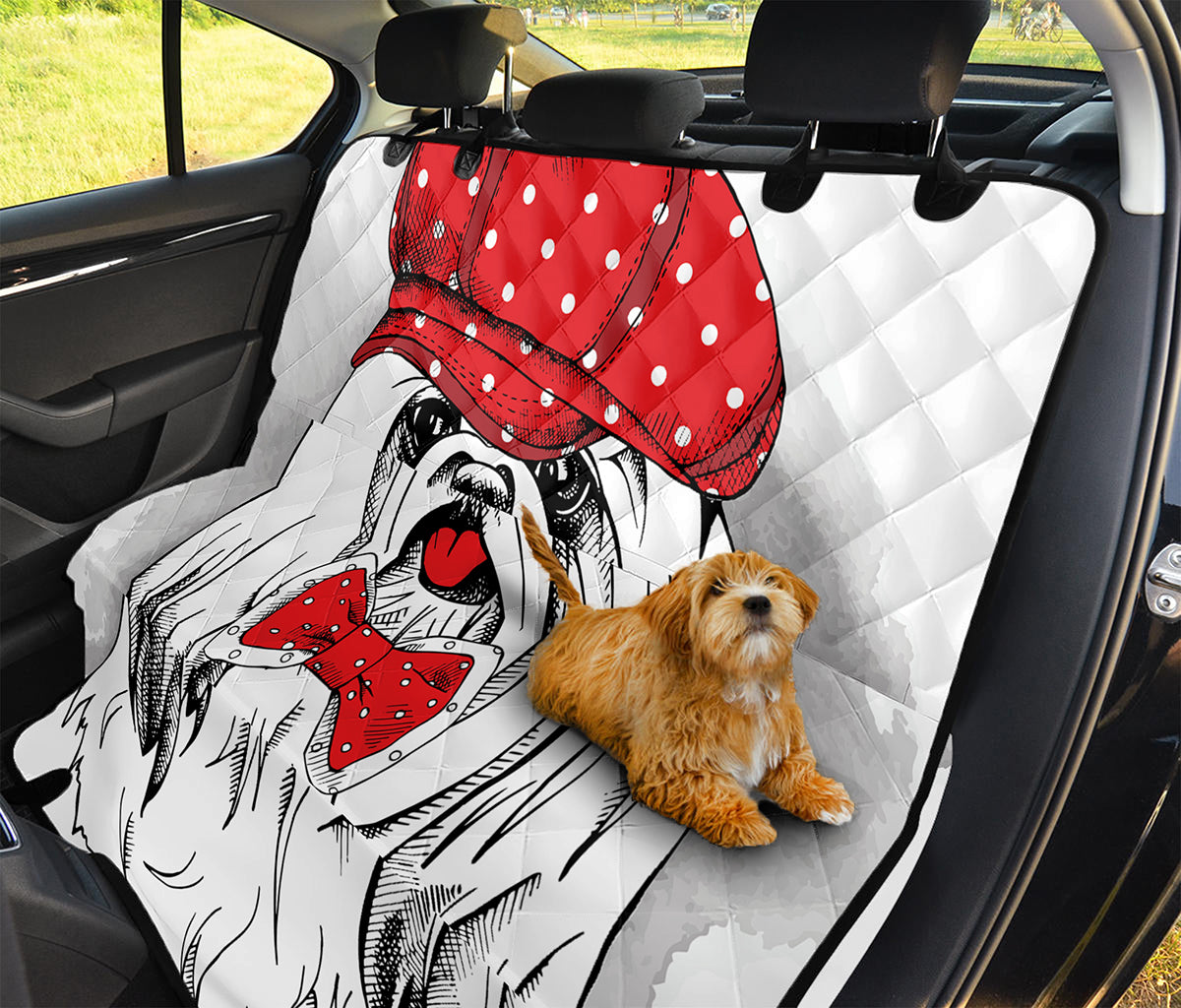 Red Cap Yorkshire Terrier Print Pet Car Back Seat Cover