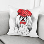 Red Cap Yorkshire Terrier Print Pillow Cover