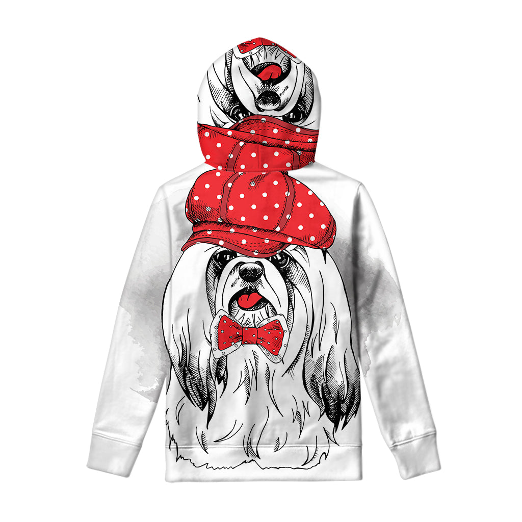 Red Cap Yorkshire Terrier Print Pullover Hoodie
