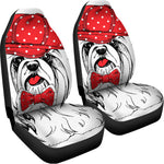 Red Cap Yorkshire Terrier Print Universal Fit Car Seat Covers
