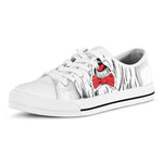 Red Cap Yorkshire Terrier Print White Low Top Shoes