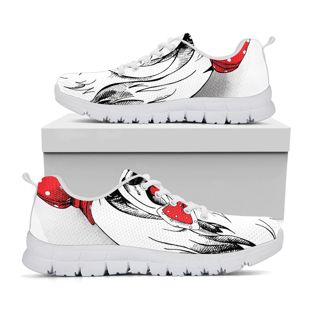 Red Cap Yorkshire Terrier Print White Sneakers