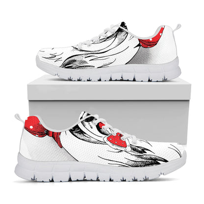 Red Cap Yorkshire Terrier Print White Sneakers