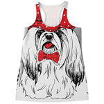 Red Cap Yorkshire Terrier Print Women's Racerback Tank Top