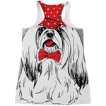 Red Cap Yorkshire Terrier Print Women's Racerback Tank Top