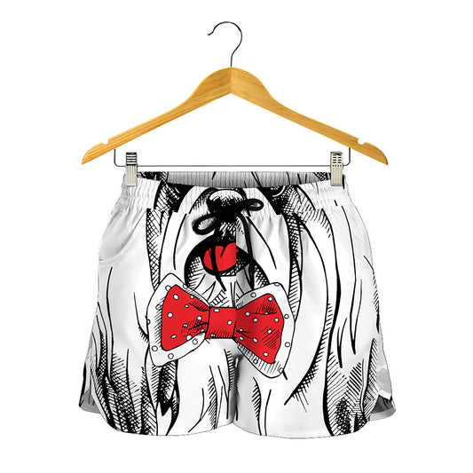 Red Cap Yorkshire Terrier Print Women's Shorts