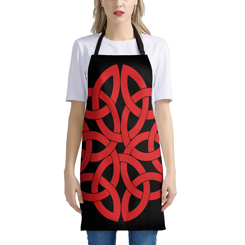 Red Celtic Knot Print Apron