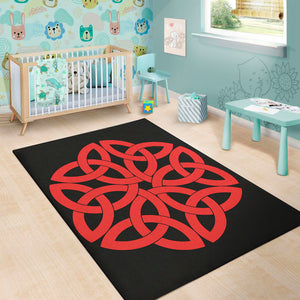 Red Celtic Knot Print Area Rug