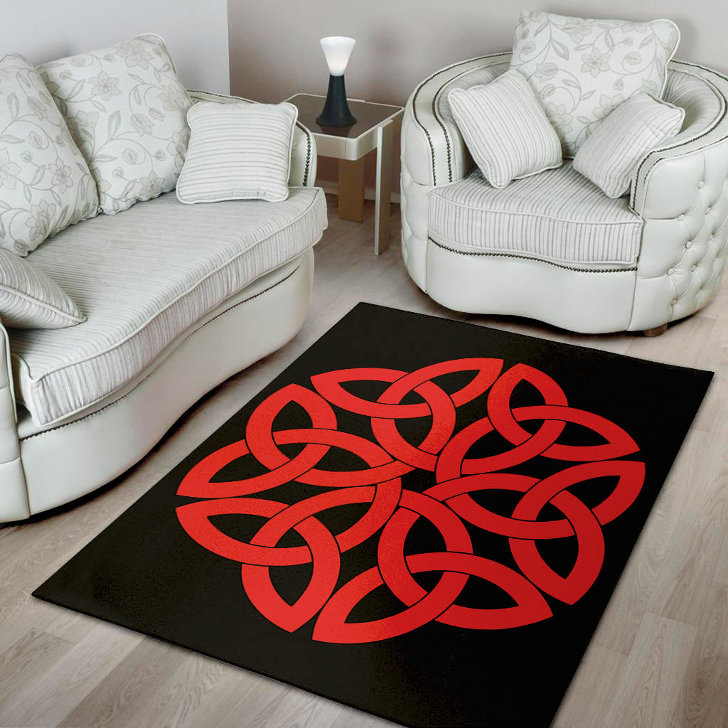 Red Celtic Knot Print Area Rug