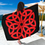Red Celtic Knot Print Beach Sarong Wrap