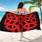 Red Celtic Knot Print Beach Sarong Wrap