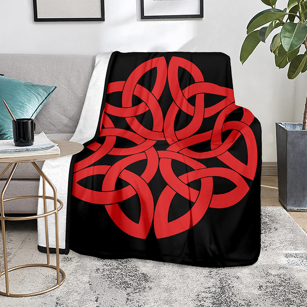 Red Celtic Knot Print Blanket