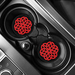Red Celtic Knot Print Car Coasters