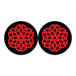Red Celtic Knot Print Car Coasters