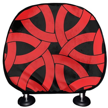 Red Celtic Knot Print Car Headrest Covers