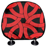 Red Celtic Knot Print Car Headrest Covers