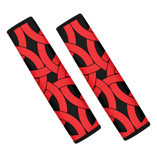 Red Celtic Knot Print Car Seat Belt Covers