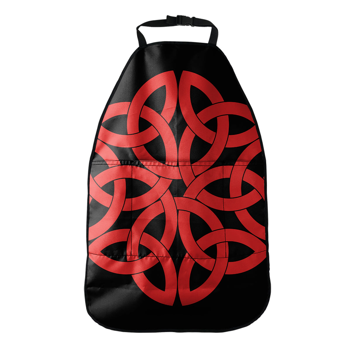 Red Celtic Knot Print Car Seat Organizers