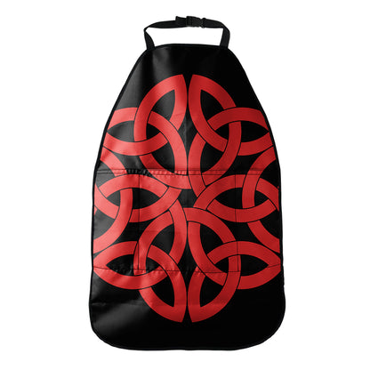 Red Celtic Knot Print Car Seat Organizers