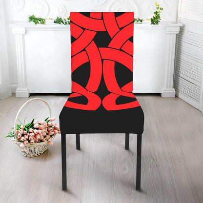 Red Celtic Knot Print Dining Chair Slipcover