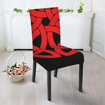 Red Celtic Knot Print Dining Chair Slipcover