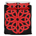 Red Celtic Knot Print Duvet Cover Bedding Set